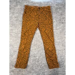 Sanctuary Anthropologie Leopard Print Pants XS Ankle Zip Jogger Comfy